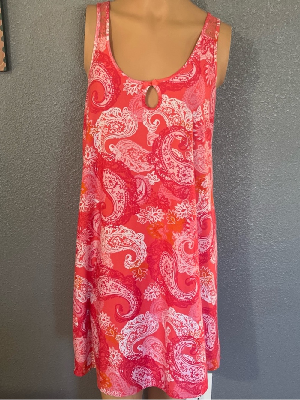 George Coral Pink Paisley Tank Dress